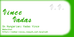 vince vadas business card